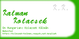kalman kolacsek business card