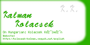 kalman kolacsek business card